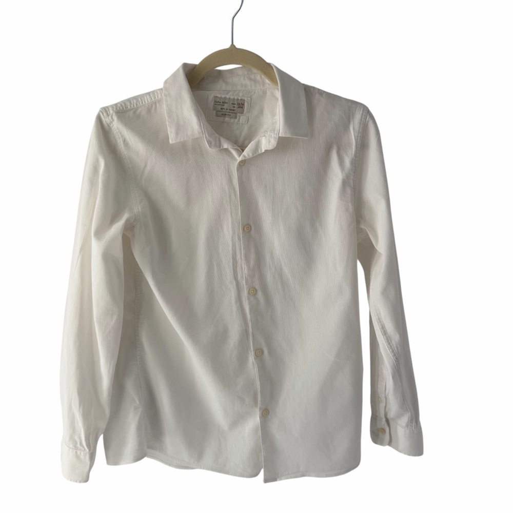 Zara Boys Classic White Button Down Shirt